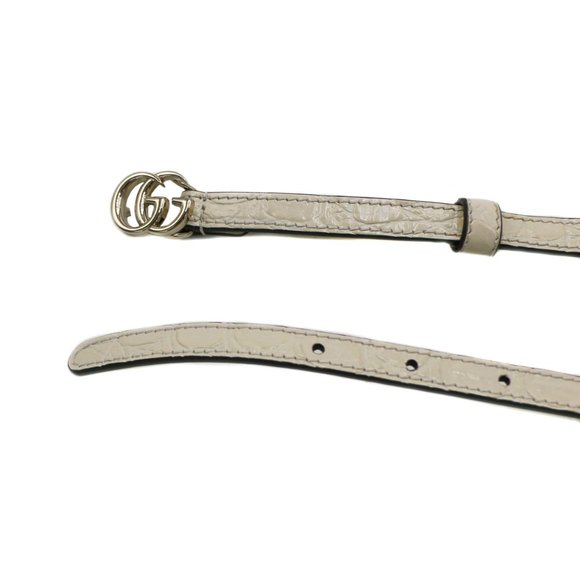 13066 - Gucci White Leather Thin Belt 703327